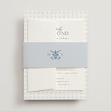 "Coastal Charm" - Multi-Event RSVP Cards in Dusty Blue by Jennifer Postorino - Assembled with Belly Band