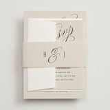 "Mirin" - Multi-Event RSVP Cards in Linen by Kate Ahn - Assembled with Belly Band