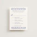 "Embroidered" - Multi-Event RSVP Cards in Cerulean by Jenna Holcomb - Front