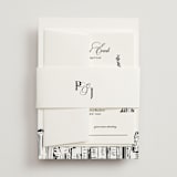 "New York Skyline" - Multi-Event RSVP Cards in Noir by Melinda Denison - Assembled with Belly Band
