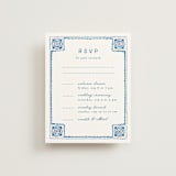 "watercolor tile" - Multi-Event RSVP Cards in Navy by Anastasia Makarova - Front