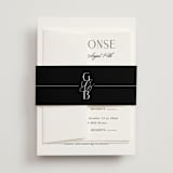 "Grand Scale" - Multi-Event RSVP Cards in Caviar by Olivia Raufman - Assembled with Belly Band