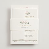 "Ribbonly Frame" - Multi-Event RSVP Cards in Blush by Itsy Belle Studio - Assembled with Belly Band