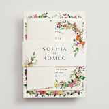 "Secret Garden" - Multi-Event RSVP Cards in Daisy by Susan Moyal - Assembled with Belly Band