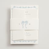 "Bow Frame" - Multi-Event RSVP Cards in Lagoon by Leah Bisch - Assembled with Belly Band