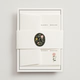 "botanical cameo" - Multi-Event RSVP Cards in Swan by Lori Wemple - Assembled with Belly Band