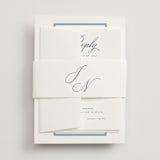 "Marenza" - Multi-Event RSVP Cards in Bluebell by Jessica Williams - Assembled with Belly Band