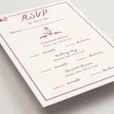"Love in Bloom" - Multi-Event RSVP Cards in Brick by Julia Liverton - Detail