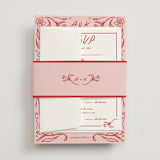 "Love in Bloom" - Multi-Event RSVP Cards in Brick by Julia Liverton - Assembled with Belly Band