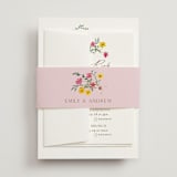 "Wildflower Wreath" - Multi-Event RSVP Cards in Peony by Yaling Hou Suzuki - Assembled with Belly Band