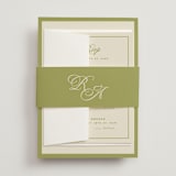"rory" - Multi-Event RSVP Cards in Olive by Ellen Schlegelmilch - Assembled with Belly Band