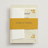 "Vintage Wildflowers" - Multi-Event RSVP Cards in Yolk by Morgan Kendall - Assembled with Belly Band