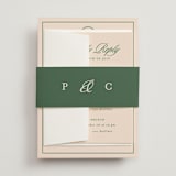 "Scripted" - Multi-Event RSVP Cards in Emerald by Creo Study - Assembled with Belly Band