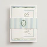 "Alento" - Multi-Event RSVP Cards in Celeste by Pati Cascino - Assembled with Belly Band