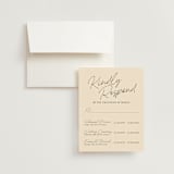 "French Whimsy Script" - Multi-Event RSVP Cards in Champagne by Wallace Design Co. - RSVP with Envelope