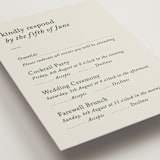 "Editorial" - Multi-Event RSVP Cards in Forest by Bethan - Detail