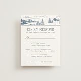 "Aspen Toile" - Multi-Event RSVP Cards in Denim by Jenna Holcomb - Front