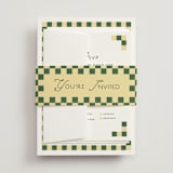 "grid" - Multi-Event RSVP Cards in Citrus by Angela Quan - Assembled with Belly Band