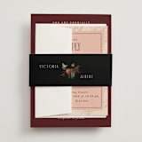 "Museum" - Multi-Event RSVP Cards in Burgundy by Nazia Hyder - Assembled with Belly Band