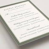 "Greenery crest" - Multi-Event RSVP Cards in Sage by Sarah Knight - Detail