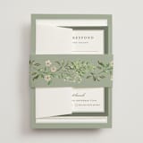 "Greenery crest" - Multi-Event RSVP Cards in Sage by Sarah Knight - Assembled with Belly Band