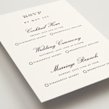 "Engraved names" - Multi-Event RSVP Cards in Burgundy by Stacey Meacham - Detail