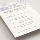 "Southern Charm Toile" - Multi-Event RSVP Cards in Periwinkle by Jenna Holcomb - Detail