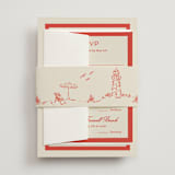 "Kitty Hawk" - Multi-Event RSVP Cards in Lobster by Jackie Crawford - Assembled with Belly Band