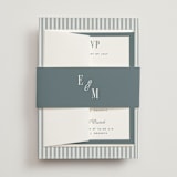 "Modern Stripes" - Multi-Event RSVP Cards in Capri by Emily Betts - Assembled with Belly Band