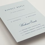 "Landscape Script" - Multi-Event RSVP Cards in Sky by Kelly Schmidt - Detail