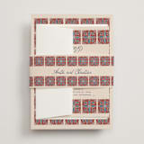"Block Print Tile" - Multi-Event RSVP Cards in Terracotta by Katharine Watson - Assembled with Belly Band