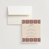 "Block Print Tile" - Multi-Event RSVP Cards in Terracotta by Katharine Watson - RSVP with Envelope