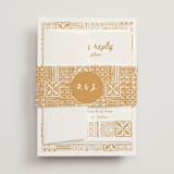 "Tribal Rythm" - Multi-Event RSVP Cards in Amber by Selima Akhter - Assembled with Belly Band