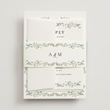 "Monogramed Arch" - Multi-Event RSVP Cards in Mojito by Susan Moyal - Assembled with Belly Band