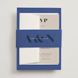"Centro" - Multi-Event RSVP Cards in Marseille Bleu by Up Up Creative - Assembled with Belly Band
