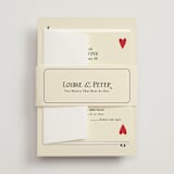"Red Hearts" - Multi-Event RSVP Cards in Champagne by Helena Vitto - Assembled with Belly Band