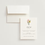 "botanical cameo" - RSVP Cards in Swan by Lori Wemple - RSVP with Envelope