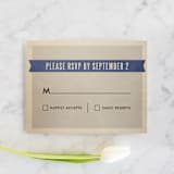 "Wedding Vinyl" - RSVP Cards in Purple Jelly by Dawn Jasper - Front