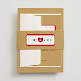 "Textbook Love Story" - RSVP Cards in Kraft by root beer float - Assembled with Belly Band