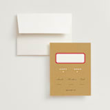 "Textbook Love Story" - RSVP Cards in Kraft by root beer float - RSVP with Envelope