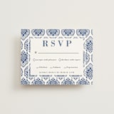 "Calcutta Stamp" - RSVP Cards in Azure by Oma N. Ramkhelawan - Front