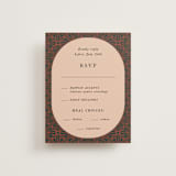 "Japanese Fabric" - RSVP Cards in Persimmon by Becky Nimoy - Front