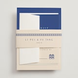 "two toned" - RSVP Cards in Marseille Bleu by Deborah Chou - Assembled with Belly Band