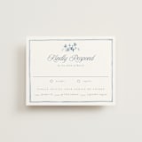 "Wildflower Corners" - RSVP Cards in Bluebell by Everett Paper Goods - Front