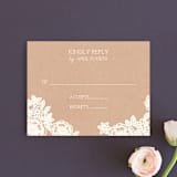 "Lace and Kraft" - RSVP Cards in Kraft by Katharine Watson - Front