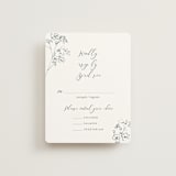 "Sketched Florals" - RSVP Cards in Storm by Baumbirdy - Front