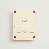 "Red Hearts" - RSVP Cards in Champagne by Helena Vitto - Front