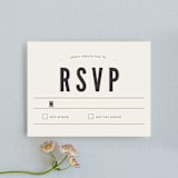 "Classic Type" - RSVP Cards in Mocha by Melissa Egan of Pistols - Front