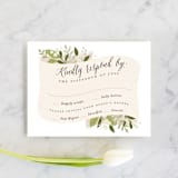 "Ribbonly" - RSVP Cards in Blush by Jennifer Wick - Front