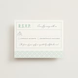 "Passport" - RSVP Cards in Seafoam by Sarah Curry - Front